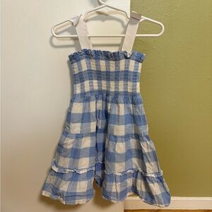 Janie and Jack Blue and White Gingham Smocked Sundress